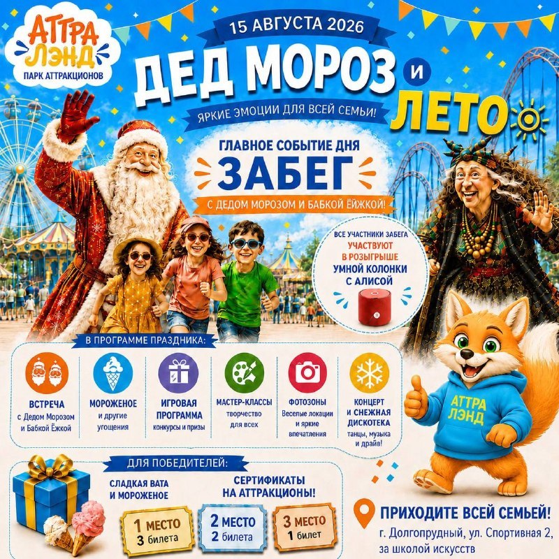 Семейный праздник «Дед Мороз и Лето» с забегом и призами