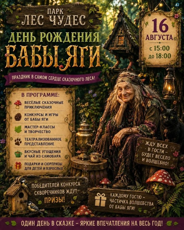 День рождения Бабы-яги в парке «Лес Чудес»