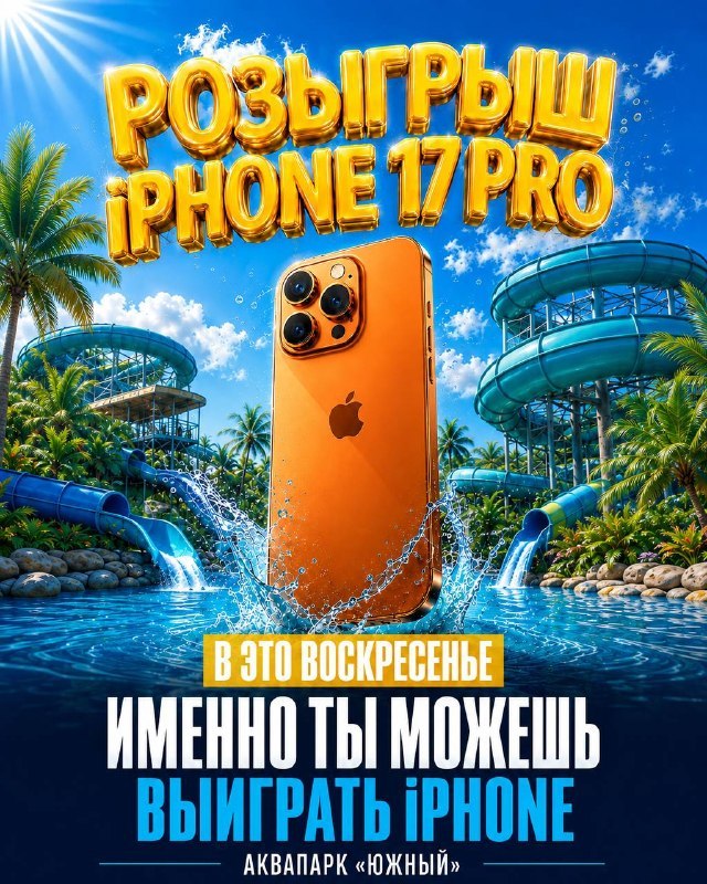 Розыгрыш iPhone 17 Pro и развлечения в аквапарке «Южный»