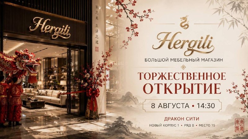 Торжественное открытие мебельного отдела Hergili в «Дракон Сити»